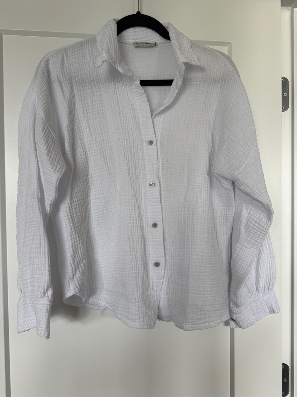 Estee Brown White Gauze Button-Down Shirt